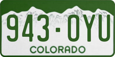CO license plate 943OYU
