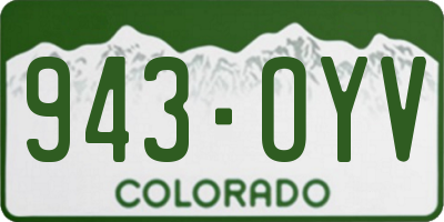 CO license plate 943OYV