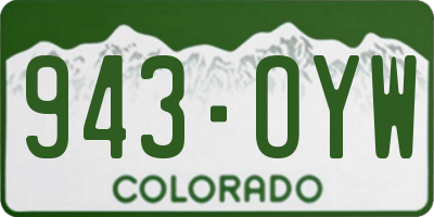 CO license plate 943OYW