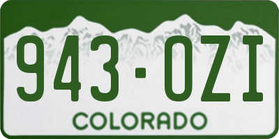 CO license plate 943OZI