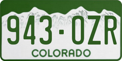 CO license plate 943OZR