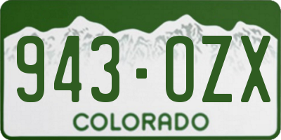 CO license plate 943OZX