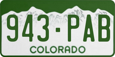 CO license plate 943PAB