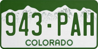 CO license plate 943PAH