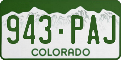 CO license plate 943PAJ