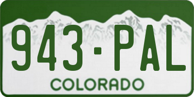 CO license plate 943PAL