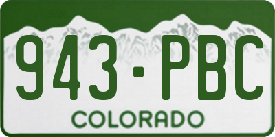 CO license plate 943PBC