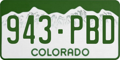 CO license plate 943PBD