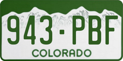 CO license plate 943PBF