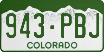 CO license plate 943PBJ