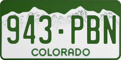 CO license plate 943PBN