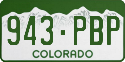 CO license plate 943PBP