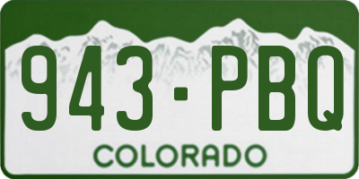 CO license plate 943PBQ
