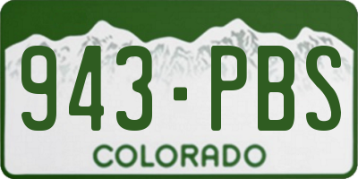 CO license plate 943PBS
