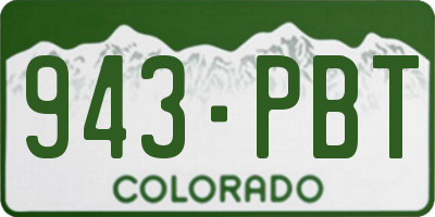 CO license plate 943PBT