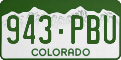 CO license plate 943PBU