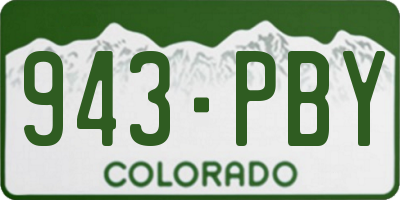 CO license plate 943PBY