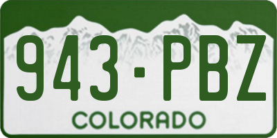 CO license plate 943PBZ