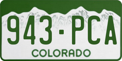 CO license plate 943PCA