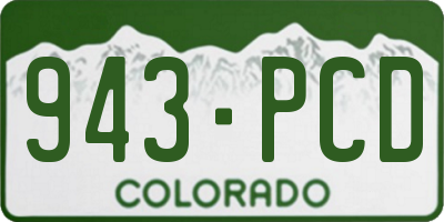CO license plate 943PCD