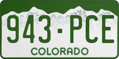 CO license plate 943PCE