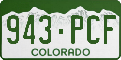 CO license plate 943PCF