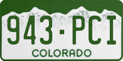 CO license plate 943PCI