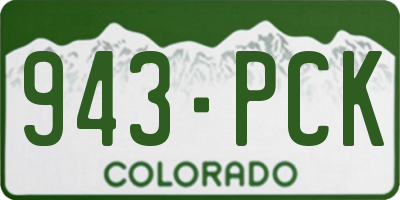 CO license plate 943PCK