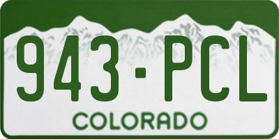 CO license plate 943PCL