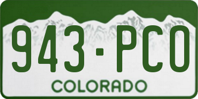 CO license plate 943PCO