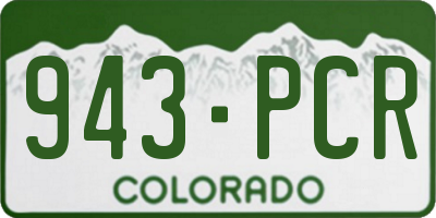 CO license plate 943PCR