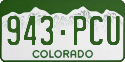 CO license plate 943PCU