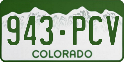 CO license plate 943PCV