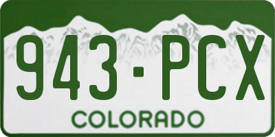 CO license plate 943PCX