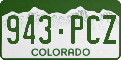 CO license plate 943PCZ