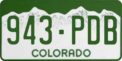 CO license plate 943PDB