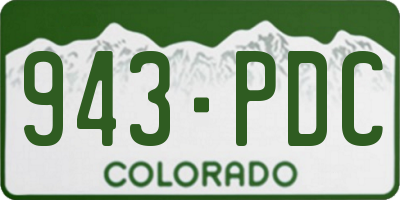 CO license plate 943PDC