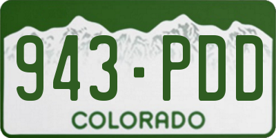 CO license plate 943PDD