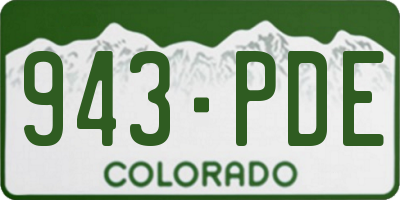 CO license plate 943PDE