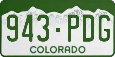 CO license plate 943PDG