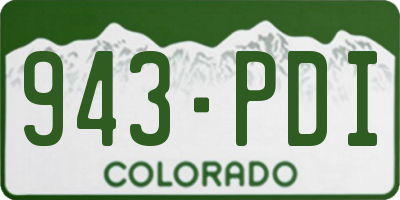 CO license plate 943PDI