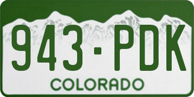 CO license plate 943PDK