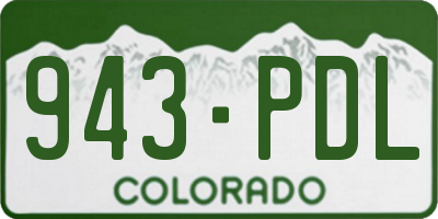 CO license plate 943PDL
