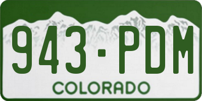 CO license plate 943PDM