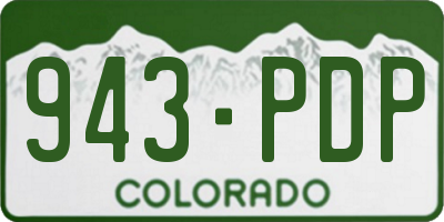 CO license plate 943PDP