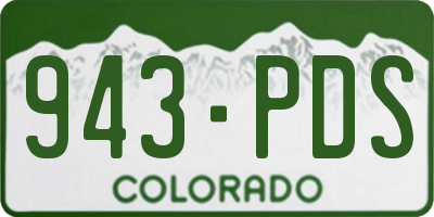 CO license plate 943PDS