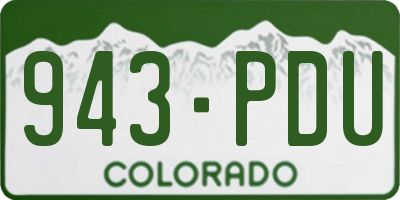 CO license plate 943PDU