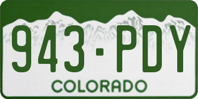 CO license plate 943PDY