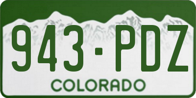 CO license plate 943PDZ