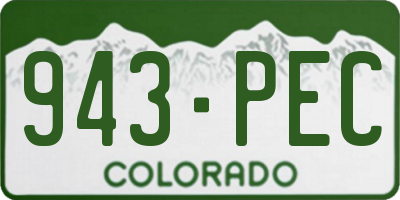 CO license plate 943PEC